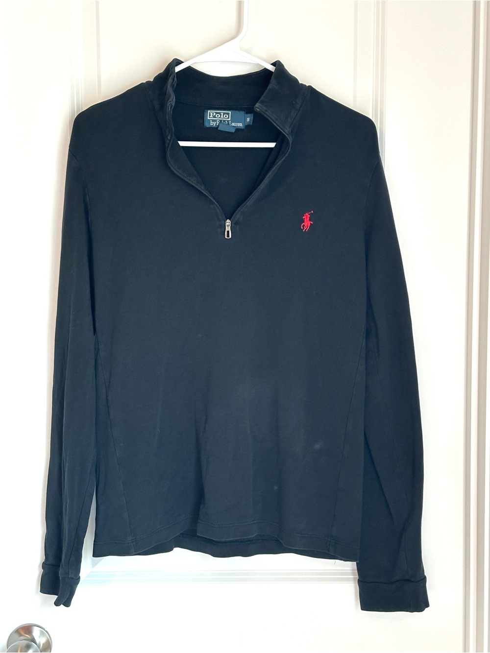Ralph Lauren Polo Black Quarter Zip Long Sleeve Sleeve Size Small